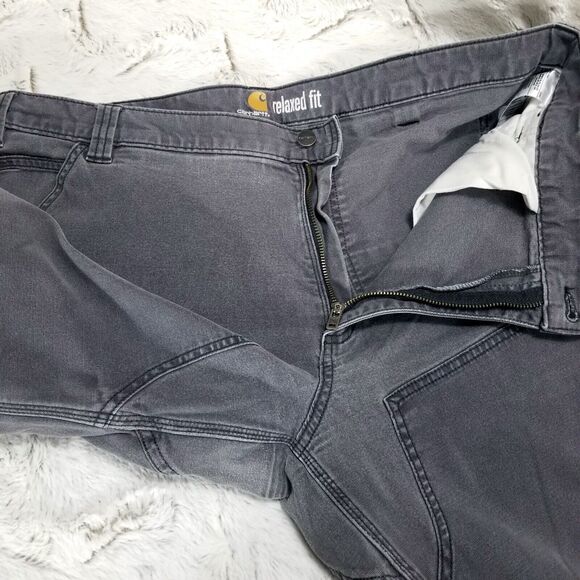 Carhartt Jeans Mens 40×32 Gray Relaxed Fit Medium Wash Denim - Picture 8 of 11